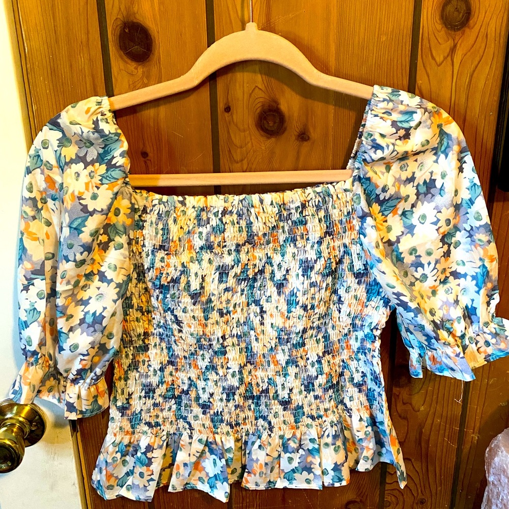 Square Neck Floral Top